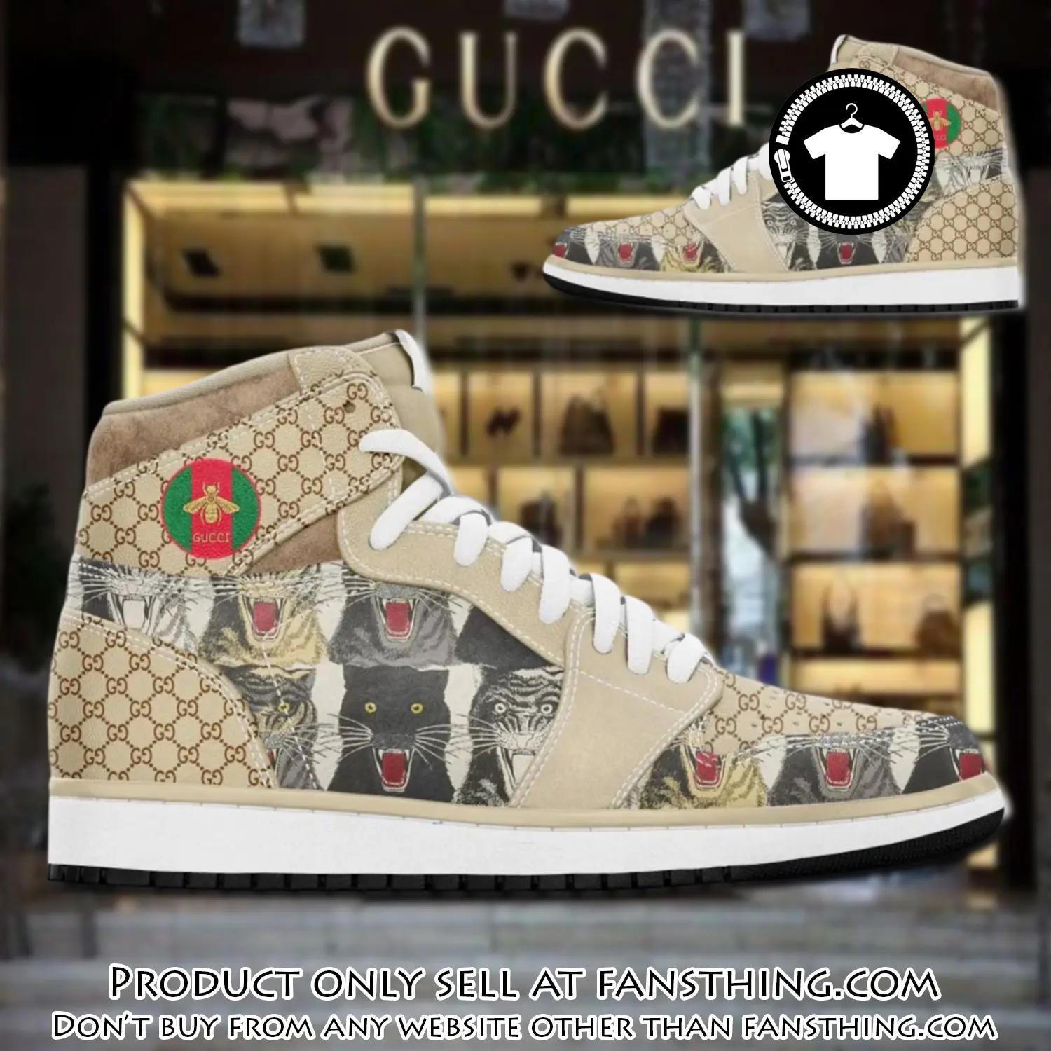 Gucci panther beige luxury brand high air jordan sneaker shoes fst4527913